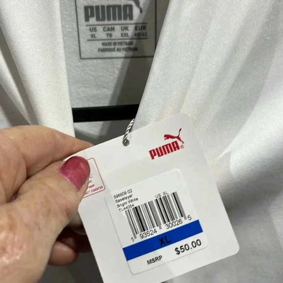 Puma Base Layer Bright White,winter warm, long sleeve turtleneck, logo sleeve - Picture 6 of 10